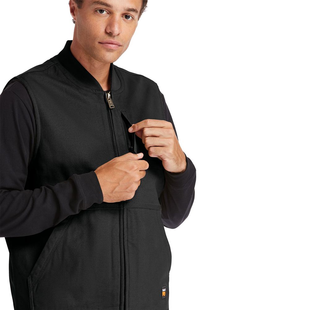 Chaleco Timberland Hombre Pro® Gritman Lined Lona Negras - Chile OIZ-103692